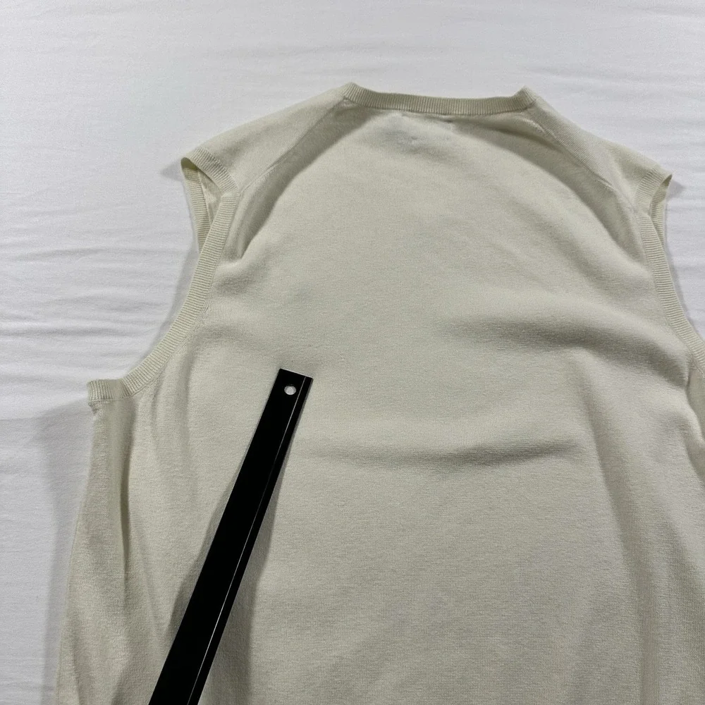 Polo Ralph Lauren Sleeveless Soft Cream Sweater Vest 100%‎ Pima Cotton Size XL